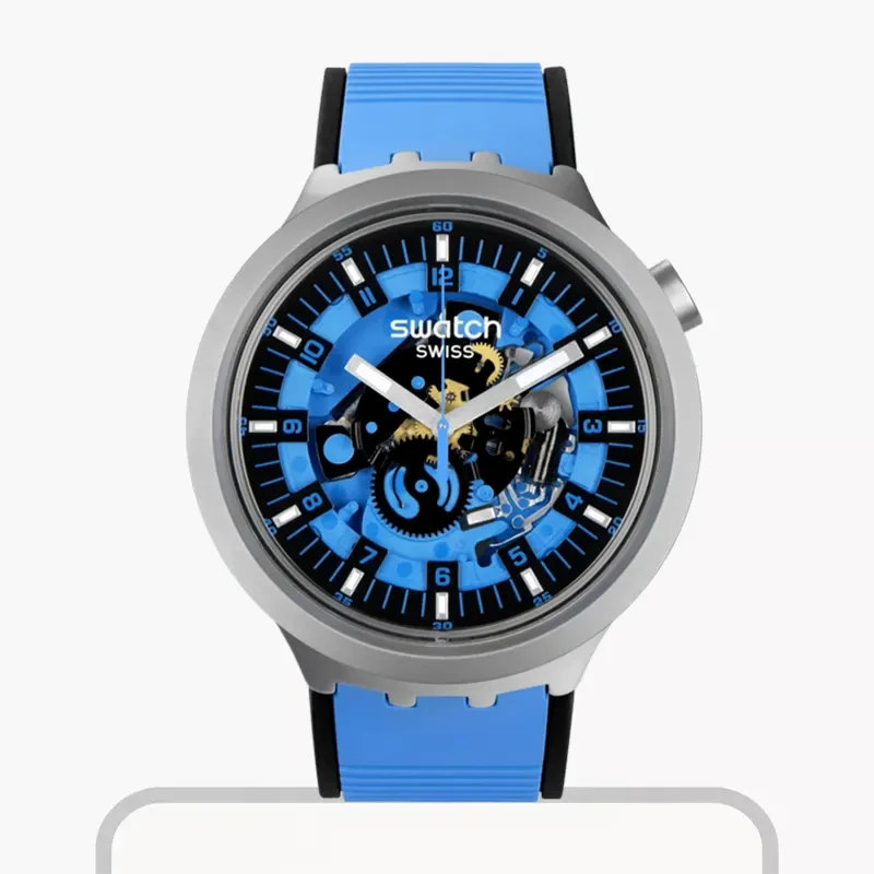 Swatch Big Bold Irony Azur Casual Blue Unisex Watch- SB07S106